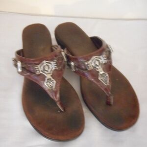 Brown Leather Flip Flop Sandal 6.5 M